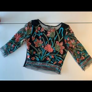 Size small embroidered crop top, LF